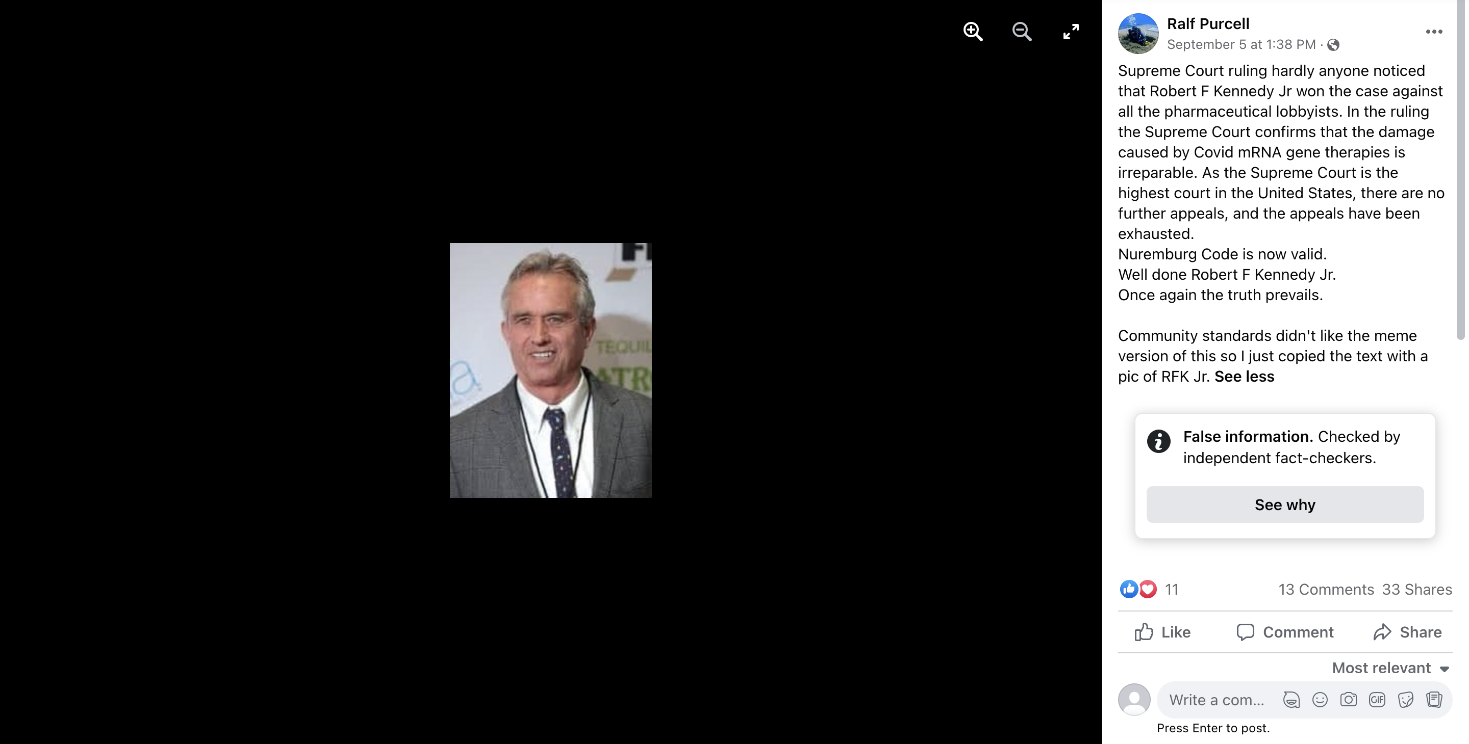 Fact Check: Robert F Kennedy Jr Did NOT Win Supreme Court Ruling On